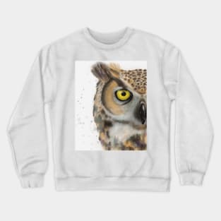 Owl watercolor portrait Crewneck Sweatshirt